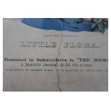 Pair of Rare Antique Currier & Ives Lithographs "Little Daisy" and "Little Flora" (1874)