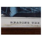 Antique Nathaniel Currier Lithograph, "Reading the Scriptures" (1857)