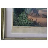 Antique Currier & Ives Lithograph, "Sunnyside on the Hudson" (undated)