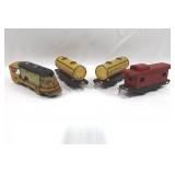 American Flyer 0-4-0 Locomotive with Texaco Tank Cars & Caboose (1930s Tinplate)