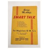 George McAthy Smart Talk for Magicians & MCs - Vintage 1945 Magic Book & Laff-Tested Dialogues