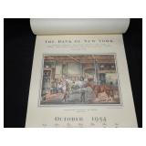 1954-1955 Bank of New York Calendar Featuring Currier & Ives Lithographs