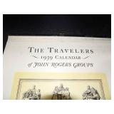1939 Travelers Calendar - John Rogers Groups of Statuary