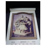 1939 Travelers Calendar - John Rogers Groups of Statuary