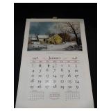 1948 Travelers Calendar Featuring 12 Currier & Ives Lithographs