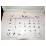 1948 Travelers Calendar Featuring 12 Currier & Ives Lithographs