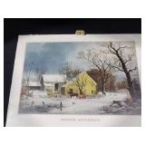 1948 Travelers Calendar Featuring 12 Currier & Ives Lithographs