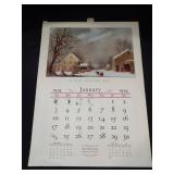 1954 Travelers Calendar Featuring 12 Currier & Ives Lithographs