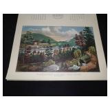 1954 Travelers Calendar Featuring 12 Currier & Ives Lithographs
