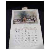 1955 Travelers Calendar Featuring 12 Currier & Ives Lithographs