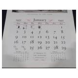 1955 Travelers Calendar Featuring 12 Currier & Ives Lithographs