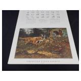 1955 Travelers Calendar Featuring 12 Currier & Ives Lithographs