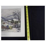 1955 Travelers Calendar Featuring 12 Currier & Ives Lithographs