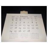 1957 Travelers Calendar Featuring 12 Currier & Ives Lithographs