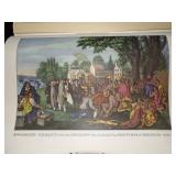 1957 Travelers Calendar Featuring 12 Currier & Ives Lithographs