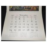 1957 Travelers Calendar Featuring 12 Currier & Ives Lithographs