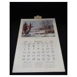 1958 Travelers Calendar Featuring 12 Currier & Ives Lithographs