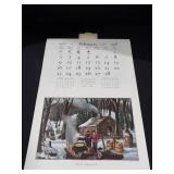 1958 Travelers Calendar Featuring 12 Currier & Ives Lithographs