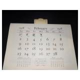 1958 Travelers Calendar Featuring 12 Currier & Ives Lithographs