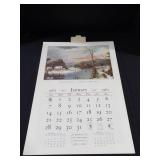 1962 Travelers Calendar Featuring 12 Currier & Ives Lithographs