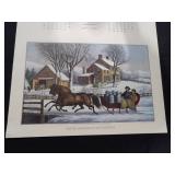 1962 Travelers Calendar Featuring 12 Currier & Ives Lithographs