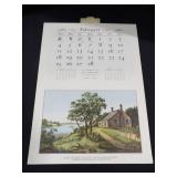 1962 Travelers Calendar Featuring 12 Currier & Ives Lithographs