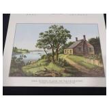 1962 Travelers Calendar Featuring 12 Currier & Ives Lithographs