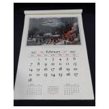 1937 The Travelers Calendar "Engravings for the People" Featuring Nathaniel Currier Lithographs