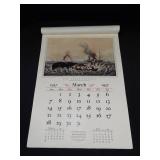 1937 The Travelers Calendar "Engravings for the People" Featuring Nathaniel Currier Lithographs