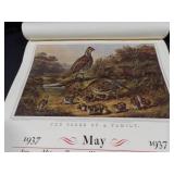 1937 The Travelers Calendar "Engravings for the People" Featuring Nathaniel Currier Lithographs