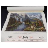1937 The Travelers Calendar "Engravings for the People" Featuring Nathaniel Currier Lithographs