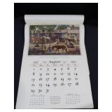 1937 The Travelers Calendar "Engravings for the People" Featuring Nathaniel Currier Lithographs
