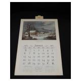 1963 Travelers Calendar Featuring 12 Currier & Ives Lithographs