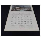 1963 Travelers Calendar Featuring 12 Currier & Ives Lithographs