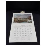 1964 Travelers Calendar Featuring 12 Currier & Ives Lithographs