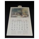 1967 Travelers Calendar Featuring 12 Currier & Ives Lithographs