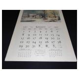 1967 Travelers Calendar Featuring 12 Currier & Ives Lithographs