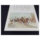 1967 Travelers Calendar Featuring 12 Currier & Ives Lithographs