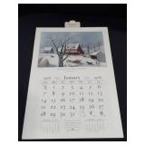 1968 Travelers Calendar Featuring 12 Currier & Ives Lithographs