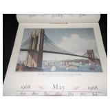 1968 Travelers Calendar Featuring 12 Currier & Ives Lithographs