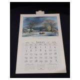 1969 Travelers Calendar Featuring 12 Currier & Ives Lithographs