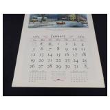1969 Travelers Calendar Featuring 12 Currier & Ives Lithographs