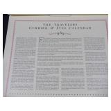 1969 Travelers Calendar Featuring 12 Currier & Ives Lithographs