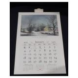 1970 Travelers Calendar Featuring 12 Currier & Ives Lithographs