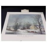 1970 Travelers Calendar Featuring 12 Currier & Ives Lithographs