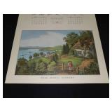 1970 Travelers Calendar Featuring 12 Currier & Ives Lithographs