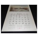1971 Travelers Calendar Featuring 12 Currier & Ives Lithographs