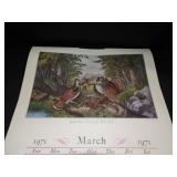 1971 Travelers Calendar Featuring 12 Currier & Ives Lithographs