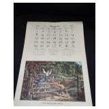 1971 Travelers Calendar Featuring 12 Currier & Ives Lithographs