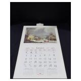 1972 Travelers Calendar Featuring 12 Currier & Ives Lithographs